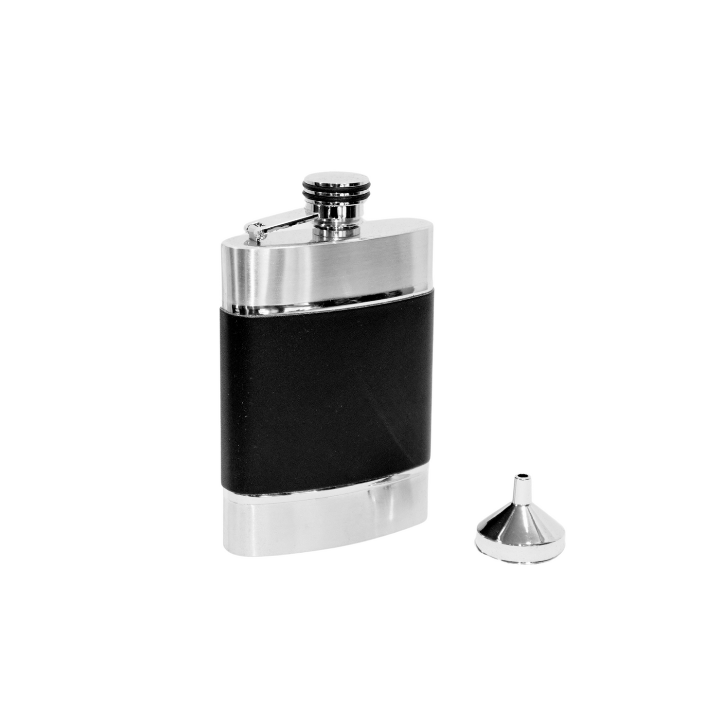 7oz Black/Silver Flask