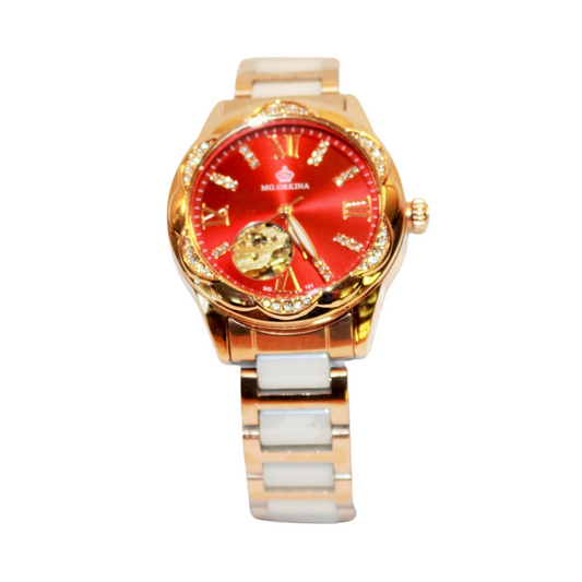 MG. Orkina watch with red face